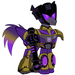Size: 1200x1200 | Tagged: safe, artist:galeemlightseraphim, pony, robot, robot pony, decepticon, ponified, simple background, smiling, solo, swindle, transformers, transformers animated, transparent background