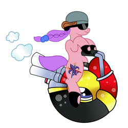 Size: 1200x1200 | Tagged: safe, artist:galeemlightseraphim, oc, duo, hat, kirby (series), kirby air ride, simple background, sunglasses, transparent background, wheelie (kirby)