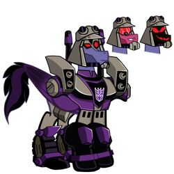 Size: 1200x1200 | Tagged: safe, artist:galeemlightseraphim, pony, robot, robot pony, blitzwing, decepticon, ponified, simple background, smiling, solo, transformers, transformers animated, transparent background