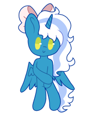 Size: 768x1024 | Tagged: safe, artist:racheldragon21, oc, oc:fleurbelle, semi-anthro, adorabelle, arm hooves, bow, chibi, cute, female, hair bow, mare, ocbetes, simple background, solo, transparent background, yellow eyes