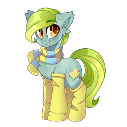 Size: 1750x1750 | Tagged: safe, artist:star-theft, oc, earth pony, pony, clothes, female, full body, mare, scarf, simple background, socks, solo, standing, transparent background