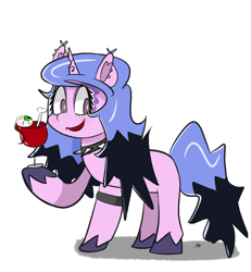 Size: 2000x2160 | Tagged: safe, artist:limitmj, izzy moonbow, pony, unicorn, g5, my little pony: a new generation, alternate hairstyle, choker, ear piercing, eyeshadow, high res, horn, makeup, piercing, simple background, solo, spiked choker, white background