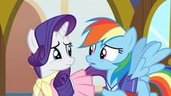 Size: 1920x1080 | Tagged: safe, screencap, rainbow dash, rarity, g4, the end in friend, camping outfit
