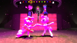 Size: 1280x720 | Tagged: safe, artist:horsesplease, gallus, pinkie pie, g4, 3d, alcohol, ballet, bubble berry, camera, champagne, couple, dan, dan vs, dancing, derp, female, five nights at freddy's, five nights at freddy's 2, gallus the rooster, gmod, god, gods, halo, male, marionette, rule 63, self ponidox, selfcest, ship:bubblepie, shipping, stage, straight, wine