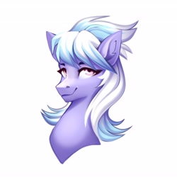 Size: 4096x4096 | Tagged: safe, artist:buvanybu, cloudchaser, pegasus, pony, g4, bust, female, head only, mare, portrait, simple background, smiling, solo, two toned mane, white background