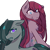 Size: 1280x1280 | Tagged: safe, artist:metaruscarlet, marble pie, pinkie pie, earth pony, pony, g4, angry, bloodshot eyes, chest fluff, crying, duo, duo female, female, gritted teeth, mare, pie sisters, pinkamena diane pie, sad, siblings, simple background, sisters, transparent background