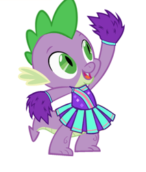 Size: 672x788 | Tagged: safe, artist:swiftgaiathebrony, edit, vector edit, spike, dragon, g4, cheerleader, cheerleader outfit, cheerleader spike, clothes, crossdressing, cute, male, male cheerleader, simple background, solo, spikabetes, vector, white background