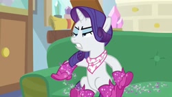 Size: 1920x1080 | Tagged: safe, screencap, rarity, pony, g4, the end in friend, boots, glitter boots, shoes, solo, starlight's office