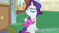 Size: 1920x1080 | Tagged: safe, editor:rarity vrymer collective, screencap, rarity, pony, unicorn, season 9, the end in friend, spoiler:s09, boots, glitter boots, shoes, solo, starlight's office
