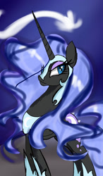 Size: 750x1280 | Tagged: safe, artist:midnight-wisp-pone, nightmare moon, alicorn, pony, g4, 2014, female, solo