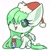 Size: 2000x2000 | Tagged: safe, artist:ak4neh, oc, oc only, oc:sparrow gale, pegasus, pony, chibi, christmas, female, hat, hearth's warming, high res, holiday, jewelry, mare, necklace, pegasus oc, santa hat, simple background, solo, vase, white background