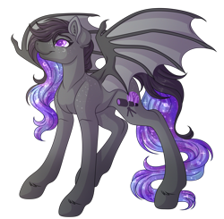 Size: 3168x3108 | Tagged: safe, artist:amazing-artsong, oc, oc:cosmic wander, bat pony, pony, female, high res, mare, simple background, solo, transparent background