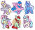 Size: 2000x1717 | Tagged: safe, artist:ak4neh, candy apples, coco pommel, derpy hooves, firefly, kerfuffle, trixie, earth pony, pegasus, pony, unicorn, apple family member, female, mare