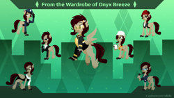 Size: 1920x1080 | Tagged: safe, artist:willoillo, oc, oc:onyx breeze, hippogriff, biker, clothes, commission, construction pony, costume, cyberpunk, dress, gangster, medic, nighthaze, police, police officer, police uniform, reference, scarf, secret agent, skyguard, sunglasses, syringe, visor