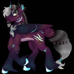 Size: 1500x1500 | Tagged: safe, artist:teonnakatztkgs, oc, oc only, alicorn, pony, alicorn oc, black background, horn, male, simple background, stallion, wings