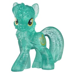 Size: 554x554 | Tagged: safe, lyra heartstrings, pony, unicorn, g4, alternate hairstyle, irl, irl toy, looking at you, lowres, photo, pose, recolor, simple background, sparkles, sparkly coat, toy, transparent coat, white background