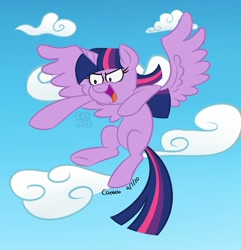 Size: 1277x1323 | Tagged: safe, artist:retroneb, twilight sparkle, alicorn, pony, g4, female, flying, mare, solo, twilight sparkle (alicorn)