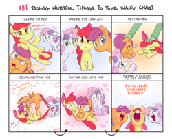 Size: 1600x1300 | Tagged: safe, artist:adequality, artist:jessy, edit, apple bloom, scootaloo, sweetie belle, oc, oc:anon, earth pony, human, pegasus, pony, unicorn, g4, :<, :t, adorabloom, apple bloom's bow, biting, blank flank, blushing, bow, cheering, comic, coward, crying, cute, cutealoo, cutie mark crusaders, dialogue, diasweetes, digital art, doing loving things, eye contact, eyes closed, female, fight, filly, foal, folded wings, glare, grin, gritted teeth, hair bow, heart, human on pony petting, jealous, looking at each other, looking at someone, looking at you, lying down, meme, nose in the air, not doing hurtful things to your waifu, on back, open mouth, petting, pulling, scrunchy face, smiling, tail, tail bite, tail pull, text, this will end in jail time, underhoof, waifu, waifu chart, wall of tags, wide eyes, wings