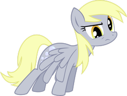 Size: 2813x2132 | Tagged: safe, artist:blackgryph0n, derpy hooves, pegasus, pony, g4, confused, derp, female, frown, full body, high res, hooves, leaning forward, mare, raised eyebrow, simple background, solo, standing, tail, transparent background, vector, wings, wings down