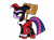 Size: 3636x2685 | Tagged: safe, artist:idkhesoff, derpibooru exclusive, twilight sparkle, alicorn, pony, g4, alternate hairstyle, bodysuit, boots, clothes, cosplay, costume, crossover, dc comics, female, gloves, hammer, harley quinn, high res, jester, makeup, mallet, mare, mask, shoes, simple background, solo, tara strong, transparent background, twilight sparkle (alicorn), voice actor joke