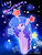 Size: 1080x1440 | Tagged: safe, artist:piaojun55154, izzy moonbow, pony, unicorn, g5, my little pony: a new generation, :3, abstract background, blushing, chibi, gradient mane, horn, solo, stars