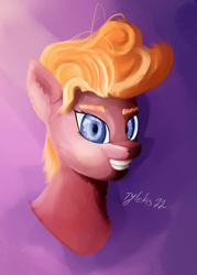 Size: 2309x3220 | Tagged: safe, artist:tyleks, oc, oc only, earth pony, pony, bust, cute, female, high res, looking at you, mare, portrait, simple background, smiling, solo