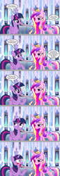 Size: 1138x3301 | Tagged: safe, artist:silverbuller, princess cadance, twilight sparkle, alicorn, pony, g4, blushing, comic, duo, duo female, female, implied good clean married sex, implied princess flurry heart, implied sex, implied shining armor, mare, sisters-in-law, sudden realization, twilight sparkle (alicorn)