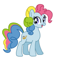 Size: 645x687 | Tagged: safe, artist:mattiedrawsponies, sunlight (g1), earth pony, pony, g1, g4, adoralight, colored, cute, female, g1 to g4, generation leap, mare, multicolored hair, multicolored mane, multicolored tail, open mouth, open smile, rainbow ponies, simple background, smiling, solo, tail, transparent background, vector