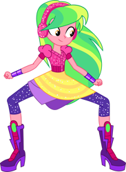 Size: 1280x1752 | Tagged: safe, artist:marcorulezzz, lemon zest, dance magic, equestria girls, equestria girls specials, g4, boots, clothes, female, headphones, shoes, simple background, skirt, solo, transparent background, vector