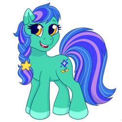 Size: 1280x1280 | Tagged: safe, artist:horse-time-babey, oc, oc only, oc:casterbay, earth pony, pony, g3, g3.5, g4, female, g4 to g3.5, generation leap, mare, simple background, smiling, solo, transparent background