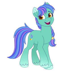 Size: 1280x1280 | Tagged: safe, artist:horse-time-babey, oc, oc only, oc:casterbay, earth pony, pony, g4, g5, my little pony: a new generation, earth pony oc, female, g4 to g5, mare, open mouth, open smile, simple background, smiling, solo, transparent background