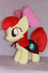 Size: 2848x4272 | Tagged: safe, artist:whitedove-creations, apple bloom, earth pony, pony, cape, clothes, cmc cape, female, filly, foal, irl, photo, plushie, solo