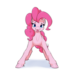 Size: 2093x2129 | Tagged: safe, artist:aquaticvibes, pinkie pie, earth pony, pony, :3, :p, female, front view, looking at you, mare, ponk, simple background, smiling, smiling at you, solo, tongue out, white background