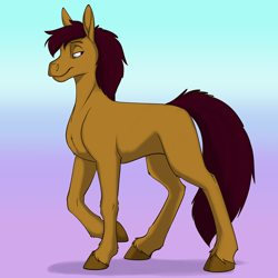 Size: 1000x1000 | Tagged: safe, artist:foxenawolf, oc, oc:caleb awad, earth pony, pony, fanfic:beginning anew, missing cutie mark, solo, species swap
