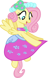Size: 3000x4810 | Tagged: safe, artist:cloudy glow, fluttershy, pegasus, pony, a canterlot wedding, g4, clothes, dress, female, flying, mare, open mouth, simple background, solo, transparent background, vector, wedding dress