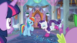 Size: 1920x1080 | Tagged: safe, screencap, rainbow dash, rarity, spike, twilight sparkle, g4, the end in friend, boots, glitter boots, shoes