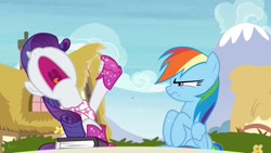 Size: 1920x1080 | Tagged: safe, screencap, rainbow dash, rarity, g4, the end in friend, angry, boots, glitter boots, mawshot, nose in the air, open mouth, screaming, shoes, uvula, volumetric mouth, yelling
