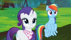 Size: 1920x1080 | Tagged: safe, screencap, rainbow dash, rarity, pegasus, pony, unicorn, g4, season 8, the end in friend