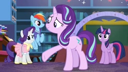 Size: 1920x1080 | Tagged: safe, screencap, rainbow dash, rarity, starlight glimmer, twilight sparkle, g4, the end in friend