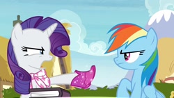 Size: 1920x1080 | Tagged: safe, screencap, rainbow dash, rarity, g4, the end in friend, boots, glitter boots, shoes