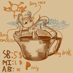 Size: 3000x3000 | Tagged: safe, artist:uteuk, pony, commission, cup, high res, solo, your character here