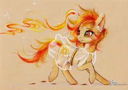 Size: 1024x722 | Tagged: safe, artist:lailyren, oc, oc only, oc:arcane flame, pony, unicorn, female, mare, sketch, solo, traditional art