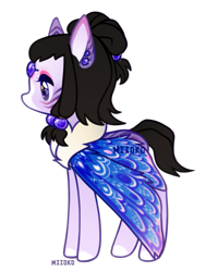 Size: 637x796 | Tagged: safe, artist:miioko, oc, oc only, earth pony, pony, clothes, colored hooves, dress, earth pony oc, eyelashes, simple background, solo, transparent background