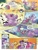 Size: 768x1024 | Tagged: safe, artist:michela cacciatore, idw, applejack, fluttershy, lickety-split, mayor mare, minty, pinkie pie, rainbow dash, rarity, starlight glimmer, twilight sparkle, alicorn, earth pony, pegasus, pony, unicorn, g1, g3, g4, generations #5, my little pony: generations, spoiler:comic, comic, elbow pads, fangs, female, fight, headlock, helmet, mane six, possessed, sports, twilight sparkle (alicorn), wrestling, x eyes