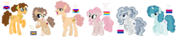 Size: 1280x284 | Tagged: safe, artist:bookieverse-nextgen, cheese sandwich, li'l cheese, party favor, pinkie pie, oc, oc:"lil" cheese slice, oc:red velvet pie, oc:streamer pie, g4, the last problem, base used, bookieverse, bowtie, butt freckles, family, female, freckles, glasses, half-siblings, headcanon, male, next generation, offspring, older li'l cheese, parent:cheese sandwich, parent:party favor, parent:pinkie pie, parents:cheesepie, parents:partypie, pride flag, redesign, sexuality headcanon, ship:partypie, shipping, simple background, straight, transparent background