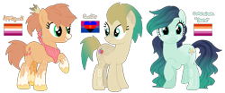 Size: 975x405 | Tagged: safe, artist:bookieverse-nextgen, applejack, coloratura, oc, oc:rockie, g4, adopted offspring, base used, bookieverse, female, freckles, headcanon, lesbian, next generation, offspring, parent:applejack, parent:coloratura, parents:rarajack, pride flag, redesign, sexuality headcanon, ship:rarajack, shipping, simple background, transparent background