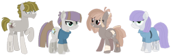 Size: 1280x415 | Tagged: safe, artist:bookieverse-nextgen, maud pie, mudbriar, oc, oc:nougat pie, oc:rough rock, earth pony, pegasus, pony, g4, adopted offspring, bandage, bookieverse, coat markings, family, female, freckles, headcanon, male, next generation, offspring, parent:maud pie, parent:mud briar, parents:maudbriar, redesign, ship:maudbriar, shipping, simple background, socks (coat markings), straight, transparent background