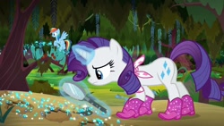 Size: 1920x1080 | Tagged: safe, screencap, rainbow dash, rarity, g4, the end in friend, boots, glitter boots, shoes