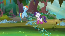 Size: 1920x1080 | Tagged: safe, screencap, rainbow dash, rarity, g4, the end in friend, boots, glitter boots, shoes