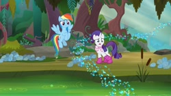 Size: 1920x1080 | Tagged: safe, screencap, rainbow dash, rarity, g4, the end in friend, boots, glitter boots, shoes